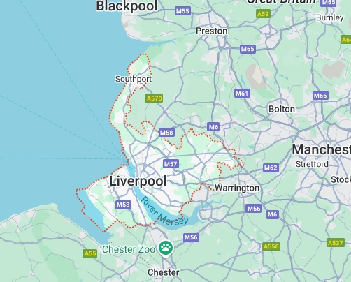 Merseyside map - no win no fee injury compensation